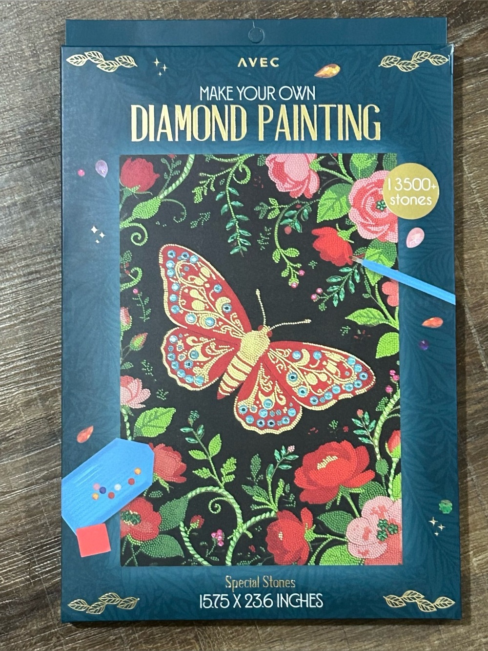 Avec Diamond Painting Kit Make Your Own Butterfly Special Stones Craft 15.7x23.6